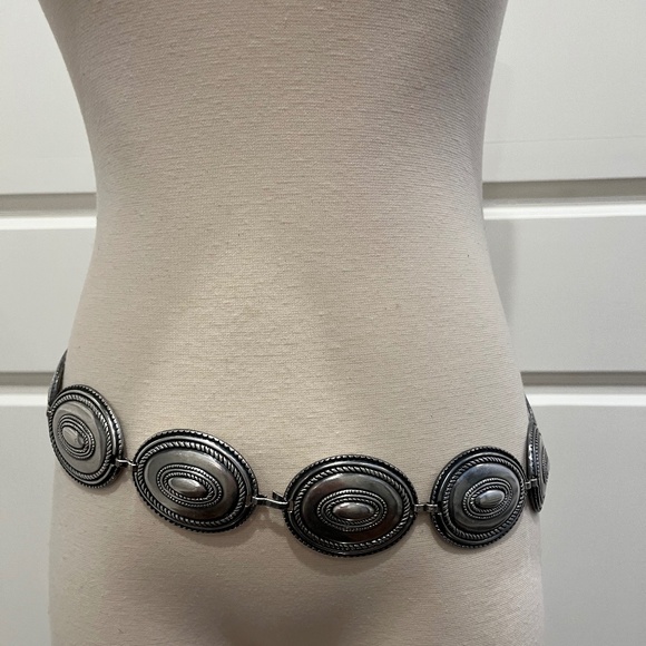 Vintage Escada Concho Belt / Necklace, Made in Spain, Silver Tone main image 4